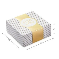 Hallmark 10" Gold And White Striped 2-Pack Gift Boxes With Bands -Hallmark Gold and White Striped 2Pack Gift Boxes With Bands 5EBC1226 04