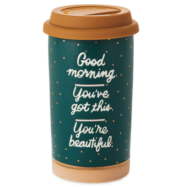 Hallmark Good Morning Ceramic Travel Mug, 12 Oz. 1 Hallmark Good Morning Ceramic Travel Mug, 12 Oz.
