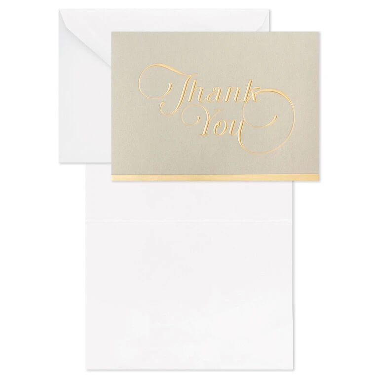 Hallmark Gray And Gold Bulk Blank Thank-You Notes, Pack Of 50 3 Hallmark Gray And Gold Bulk Blank Thank-You Notes, Pack Of 50 - Image 3