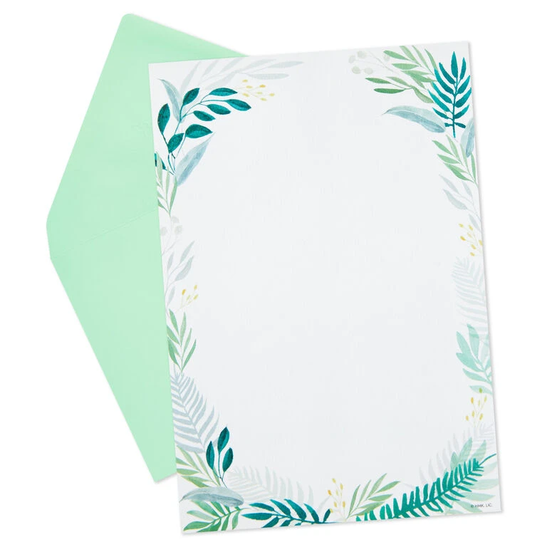 Hallmark Fern Border Stationery Set, 20 Sheets 2 Hallmark Fern Border Stationery Set, 20 Sheets - Image 2