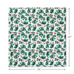 Hallmark 26" Greenery And Berries Christmas Fabric Gift Wrap With Twine And Tag 9 Hallmark 26" Greenery And Berries Christmas Fabric Gift Wrap With Twine And Tag -Hallmark Greenery and Berries Christmas Fabric Gift Wrap With Tag 5XW2087 04