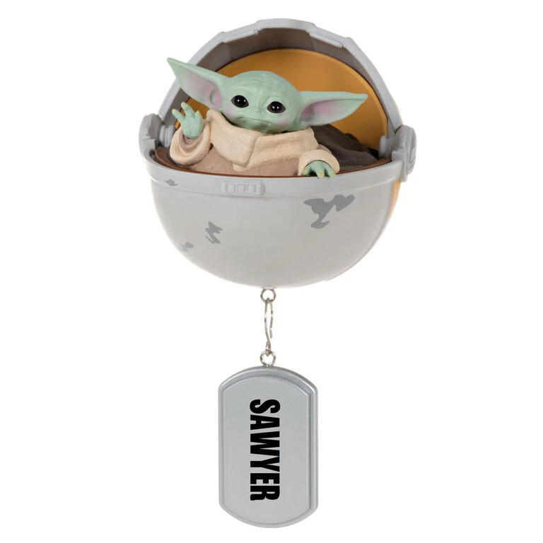 Hallmark Star Wars: The Mandalorian™ Grogu™ In Hovering Pram Personalized Ornament 1 Hallmark Star Wars: The Mandalorian™ Grogu™ In Hovering Pram Personalized Ornament