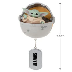 Hallmark Star Wars: The Mandalorian™ Grogu™ In Hovering Pram Personalized Ornament 5 Hallmark Star Wars: The Mandalorian™ Grogu™ In Hovering Pram Personalized Ornament -Hallmark Grogu in Hovering Pram Personalized Christmas Ornament 2499QHE2201B1 03