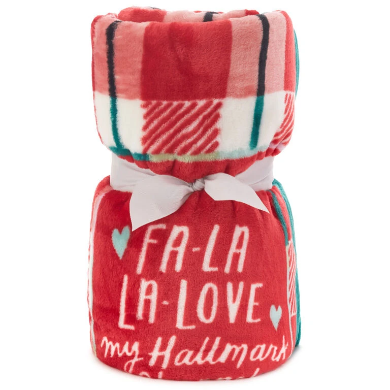 Hallmark Channel Fa-La-La-Love Plaid Blanket, 50x60 1 Hallmark Channel Fa-La-La-Love Plaid Blanket, 50x60
