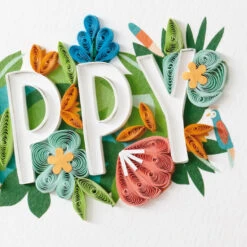Hallmark Floral Happy Quilled Paper Handmade Birthday Card -Hallmark Happy and Flowers Quilled Paper Birthday Card for Her 1299LAD2728 04