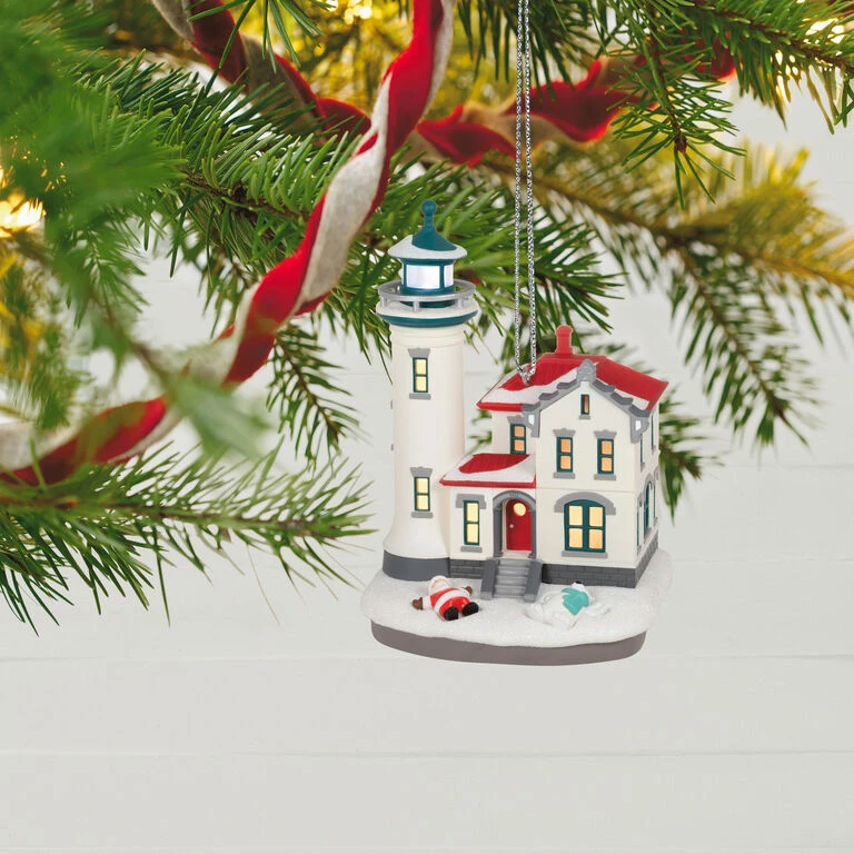 Hallmark Holiday Lighthouse 2023 Ornament With Light 2 Hallmark Holiday Lighthouse 2023 Ornament With Light - Image 2