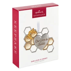 Hallmark Our Love Is Sweet Metal Ornament 9 Hallmark Our Love Is Sweet Metal Ornament -Hallmark Honeycomb and Heart Keepsake Ornament 1799QHX3027 04