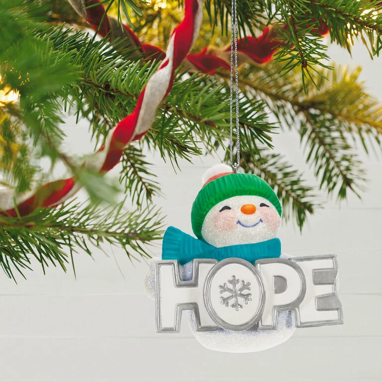 Hallmark Season Of Hope Snowman Ornament With Light 2 Hallmark Season Of Hope Snowman Ornament With Light - Image 2