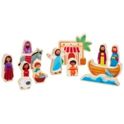 Hallmark 17 Hallmark Jesus And Friends Wood Play Set, 14 Pieces