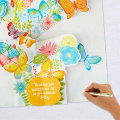 Hallmark 16" Joyful Butterflies Pop-Up Jumbo Birthday Card 15 Hallmark 16" Joyful Butterflies Pop-Up Jumbo Birthday Card -Hallmark Joyful Butterflies Pop Up Birthday Card 1299CBG1010 07