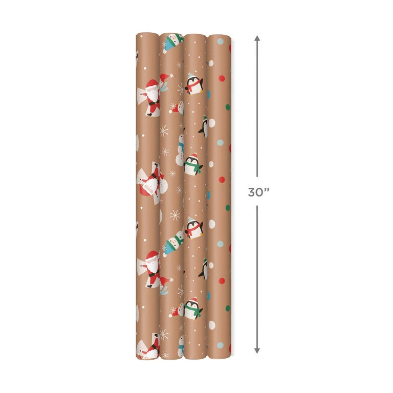 Hallmark Kraft Assorted 4-Pack Christmas Wrapping Paper, 88 Sq. Ft. 8 Hallmark Kraft Assorted 4-Pack Christmas Wrapping Paper, 88 Sq. Ft. - Image 8