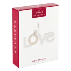 Hallmark We're Engaged! 2023 Porcelain Ornament -Hallmark Love With Engagement Ring Keepsake Ornament 1999QHX3077 04