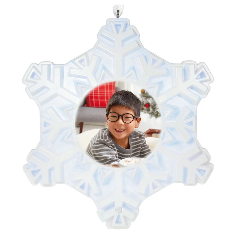 Hallmark Magic Sparkling Snowflake Photo Personalized Ornament With Light 1 Hallmark Magic Sparkling Snowflake Photo Personalized Ornament With Light
