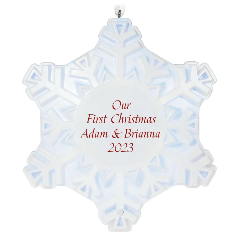 Hallmark Magic Sparkling Snowflake Script Text Personalized Ornament With Light 1 Hallmark Magic Sparkling Snowflake Script Text Personalized Ornament With Light