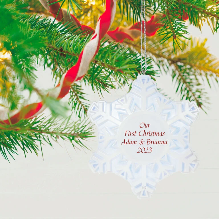 Hallmark Magic Sparkling Snowflake Script Text Personalized Ornament With Light 2 Hallmark Magic Sparkling Snowflake Script Text Personalized Ornament With Light - Image 2