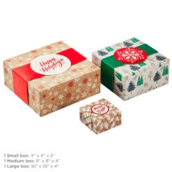 Hallmark Merry And Bright 3-Pack Christmas Gift Boxes, Assorted Sizes And Designs 8 Hallmark Merry And Bright 3-Pack Christmas Gift Boxes, Assorted Sizes And Designs -Hallmark Merry and Bright Assorted Christmas Gift Boxes 5XBC1129 03