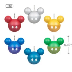 Hallmark Mini Disney Mickey Mouse Ornaments, Set Of 6 -Hallmark Mickey Ears Balls Keepsake Ornaments 1599QSB6217 03