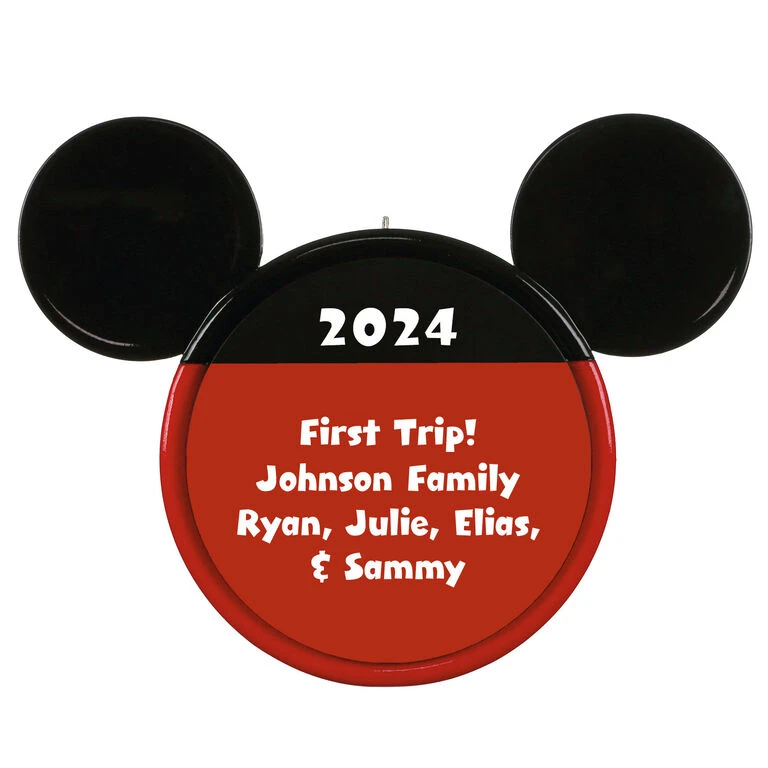 Hallmark Disney Mickey Mouse Ears Silhouette Text Personalized Ornament 1 Hallmark Disney Mickey Mouse Ears Silhouette Text Personalized Ornament