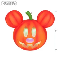 Hallmark Disney Mickey Mouse Mysterious Mickey Jack-o'-Lantern Ornament With Light 8 Hallmark Disney Mickey Mouse Mysterious Mickey Jack-o'-Lantern Ornament With Light -Hallmark Mickey Mouse JackoLantern Keepsake Ornament 2699QFO5347 03