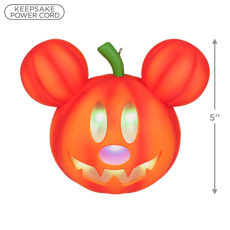 Hallmark Disney Mickey Mouse Mysterious Mickey Jack-o'-Lantern Ornament With Light 3 Hallmark Disney Mickey Mouse Mysterious Mickey Jack-o'-Lantern Ornament With Light - Image 3