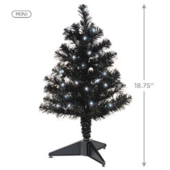 Hallmark Miniature Black Pre-Lit Christmas Tree, 18.75" -Hallmark Miniature Black PreLit Christmas Tree 2499QSB6246 03