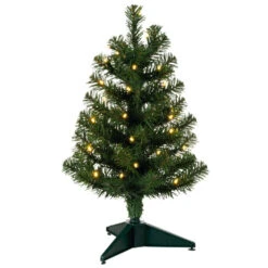 Hallmark Miniature Evergreen Pre-Lit Christmas Tree, 18.75"