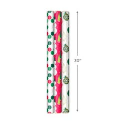 Hallmark Mod Holiday 3-Pack Reversible Wrapping Paper Assortment, 120 Sq. Ft. -Hallmark Mod Holiday Assorted Reversible Wrapping Paper 5JXW1072 03
