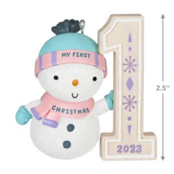 Hallmark My First Christmas Snowman 2023 Ornament 8 Hallmark My First Christmas Snowman 2023 Ornament -Hallmark My 1st Christmas Snowman Keepsake Ornament 1699QGO2739 03