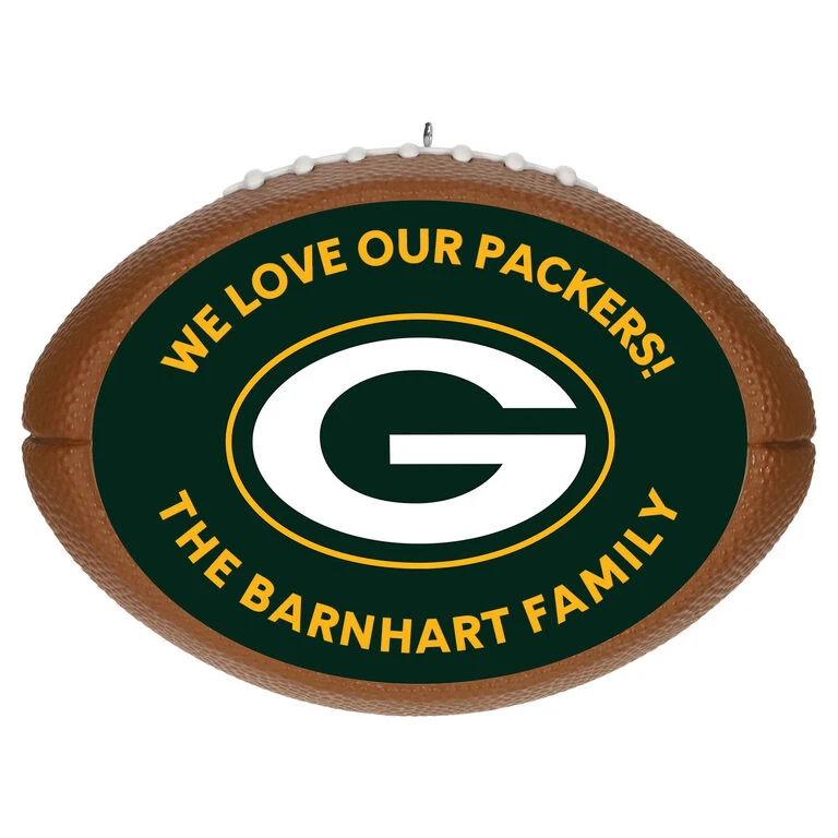 Hallmark NFL Football Green Bay Packers Text Personalized Ornament 1 Hallmark NFL Football Green Bay Packers Text Personalized Ornament