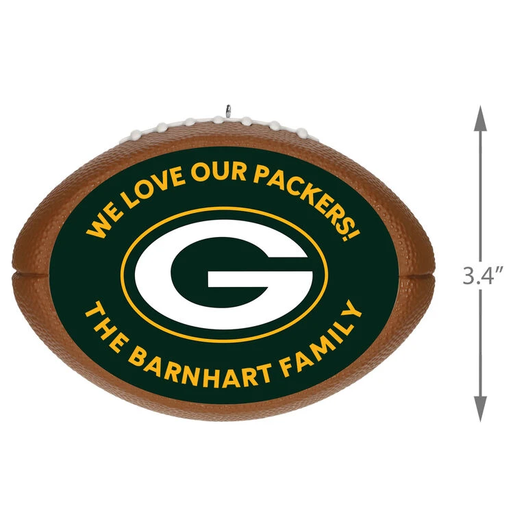 Hallmark NFL Football Green Bay Packers Text Personalized Ornament 3 Hallmark NFL Football Green Bay Packers Text Personalized Ornament - Image 3
