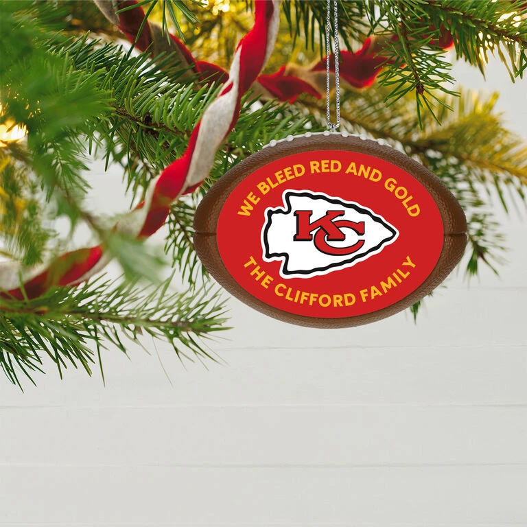 Hallmark NFL Football Kansas City Chiefs Text Personalized Ornament 2 Hallmark NFL Football Kansas City Chiefs Text Personalized Ornament - Image 2