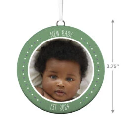 Hallmark New Baby Personalized Text And Photo Ceramic Ornament 5 Hallmark New Baby Personalized Text And Photo Ceramic Ornament -Hallmark New Baby Personalized Round Ceramic Ornament 1999QHE1711B31 03