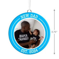 Hallmark New Dad Personalized Text And Photo Ceramic Ornament -Hallmark New Dad Personalized Round Ceramic Ornament 1999QHE1711B28 03