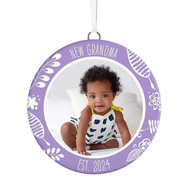 Hallmark New Grandma Personalized Text And Photo Ceramic Ornament 1 Hallmark New Grandma Personalized Text And Photo Ceramic Ornament