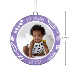 Hallmark New Grandma Personalized Text And Photo Ceramic Ornament 5 Hallmark New Grandma Personalized Text And Photo Ceramic Ornament -Hallmark New Grandma Personalized Round Ceramic Ornament 1999QHE1711B29 03