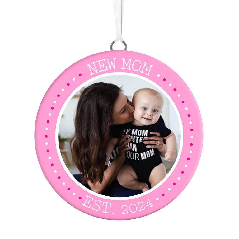Hallmark New Mom Personalized Text And Photo Ceramic Ornament 1 Hallmark New Mom Personalized Text And Photo Ceramic Ornament