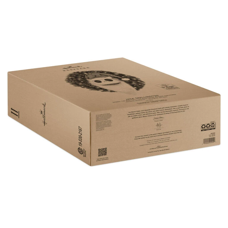 Hallmark Disney Tim Burton's The Nightmare Before Christmas Jack Skellington Wreath With Light, Sound And Motion, 24" 5 Hallmark Disney Tim Burton's The Nightmare Before Christmas Jack Skellington Wreath With Light, Sound And Motion, 24" - Image 5