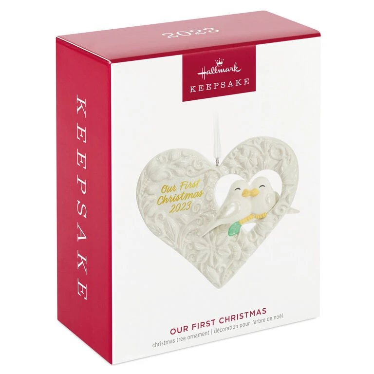 Hallmark Our First Christmas Birds In Heart 2023 Porcelain Ornament 4 Hallmark Our First Christmas Birds In Heart 2023 Porcelain Ornament - Image 4