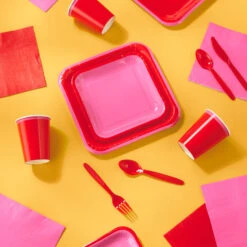 Hallmark Color Pop 96-Piece Tableware Basics Party Kit, Red And Pink 5 Hallmark Color Pop 96-Piece Tableware Basics Party Kit, Red And Pink -Hallmark Party Supplies in a Box Plates Napkins and Cups 5CLP1000 03
