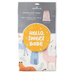 Hallmark 28" Pastel Animals Large Fabric Gift Bag With Tag -Hallmark Pastel Animals Fabric Gift Sack With Tag 1499EGB7167 07