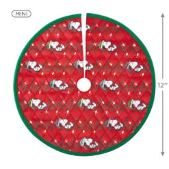 Hallmark Mini The Peanuts® Gang Snoopy Christmas Tree Topper And Tree Skirt, Set Of 2 -Hallmark Peanuts Snoopy Mini Keepsake Tree Skirt and Topper 2599QSB6249 04
