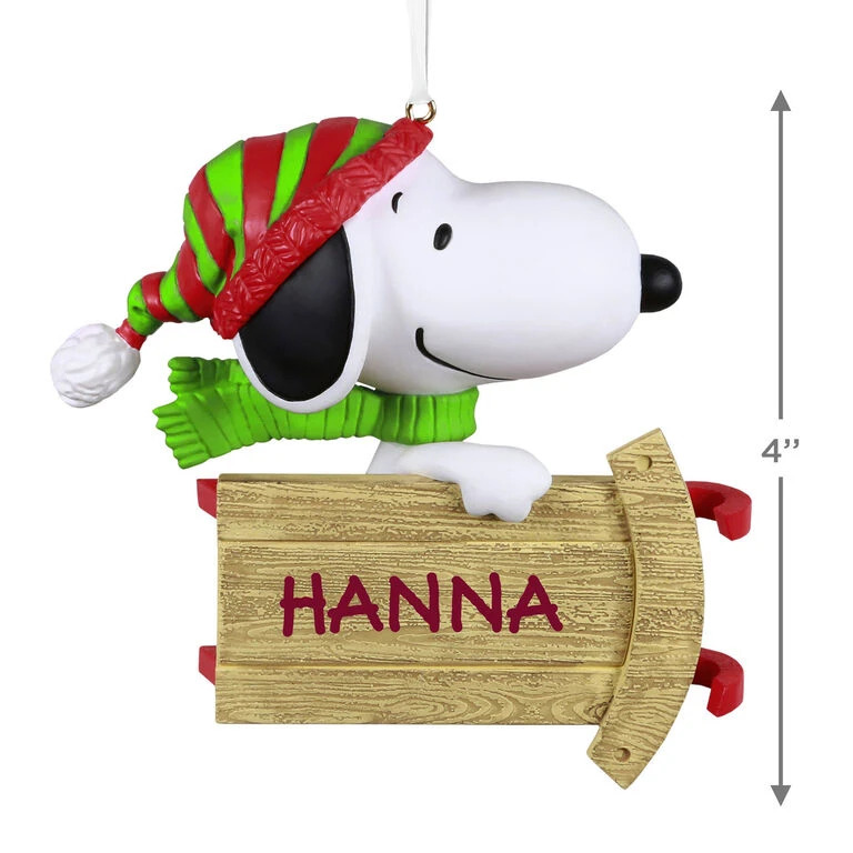 Hallmark Peanuts® Sledding With Snoopy Personalized Ornament 3 Hallmark Peanuts® Sledding With Snoopy Personalized Ornament - Image 3