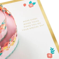 Hallmark Every Good Thing Floral Cake 3D Pop-Up Birthday Card 10 Hallmark Every Good Thing Floral Cake 3D Pop-Up Birthday Card -Hallmark Pink Cake and Flowers 3D PopUp Birthday Card for Her 1299LAD2886 03