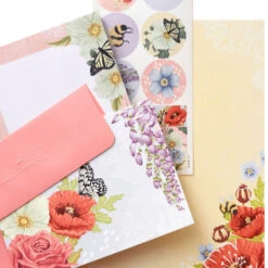 Hallmark Pink Floral Stationery Set And Desk Organizer Box 9 Hallmark Pink Floral Stationery Set And Desk Organizer Box -Hallmark Pink Floral Stationery Set and Note Cards in Box 5STZ1186 04