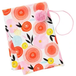 Hallmark 26" Modern Floral Fabric Gift Wrap With Elastic Band 8 Hallmark 26" Modern Floral Fabric Gift Wrap With Elastic Band -Hallmark PinkandOrange Floral Square Flat Wrapping Cloth 1299EJR6378 03