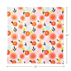 Hallmark 26" Modern Floral Fabric Gift Wrap With Elastic Band 9 Hallmark 26" Modern Floral Fabric Gift Wrap With Elastic Band -Hallmark PinkandOrange Floral Square Flat Wrapping Cloth 1299EJR6378 04