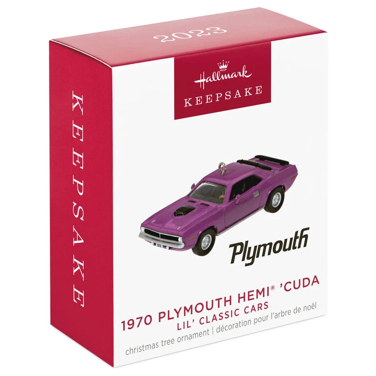 Hallmark Mini Lil' Classic Cars 1970 Plymouth Hemi® 'Cuda 2023 Metal Ornament, 0.58" 4 Hallmark Mini Lil' Classic Cars 1970 Plymouth Hemi® 'Cuda 2023 Metal Ornament, 0.58" - Image 4