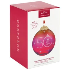 Hallmark Keepsake Ornament 50th Anniversary Christmas Commemorative Special Edition Glass And Metal Ornament 9 Hallmark Keepsake Ornament 50th Anniversary Christmas Commemorative Special Edition Glass And Metal Ornament -Hallmark Red Ball 50th Anniversary Keepsake Ornament 2499QGO2987 04