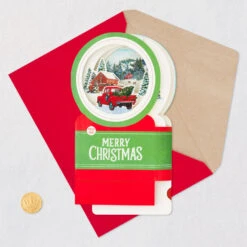 Hallmark Red Truck Snow Globe Musical 3D Pop-Up Christmas Card With Motion 14 Hallmark Red Truck Snow Globe Musical 3D Pop-Up Christmas Card With Motion -Hallmark Red Truck Snowglobe 3D PopUp Music Motion Christmas Card 1299XOD9992 06