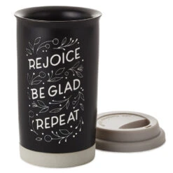 Hallmark Rejoice Repeat Ceramic Travel Mug, 12 Oz. 5 Hallmark Rejoice Repeat Ceramic Travel Mug, 12 Oz. -Hallmark Rejoice and Be Glad Ceramic Travel Mug 1SNN1065 03